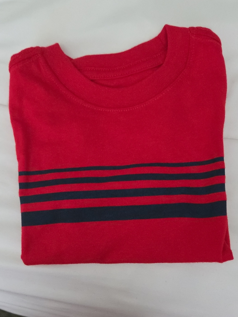wonder nation Red Short Sleeve Tee with Navy Stripes